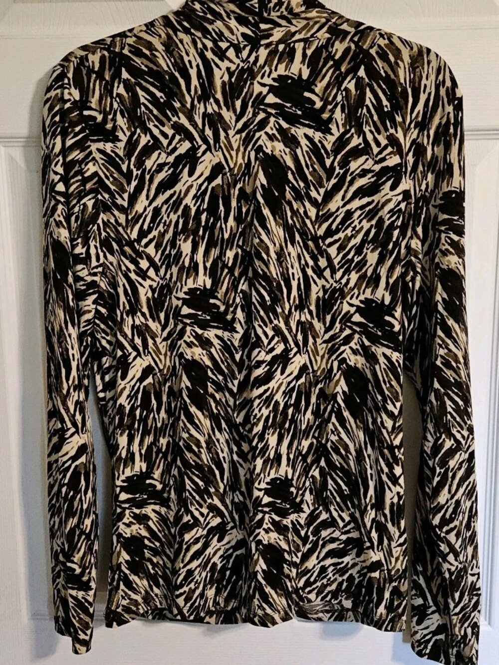 XL Kenneth Cole Reaction Blouse Multi Color Brown, Black & Cream - Picture 4 of 4